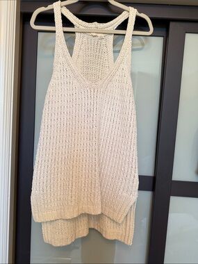 Anthropologie Moth Cream Crochet Tank